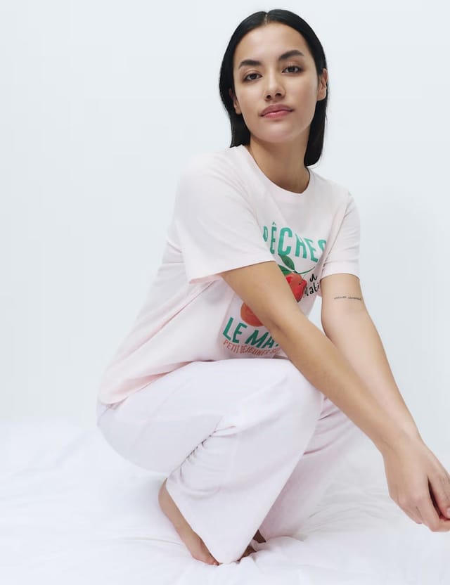 Marks & Spencer M&S Pure Cotton Pyjama Set Pink - 2