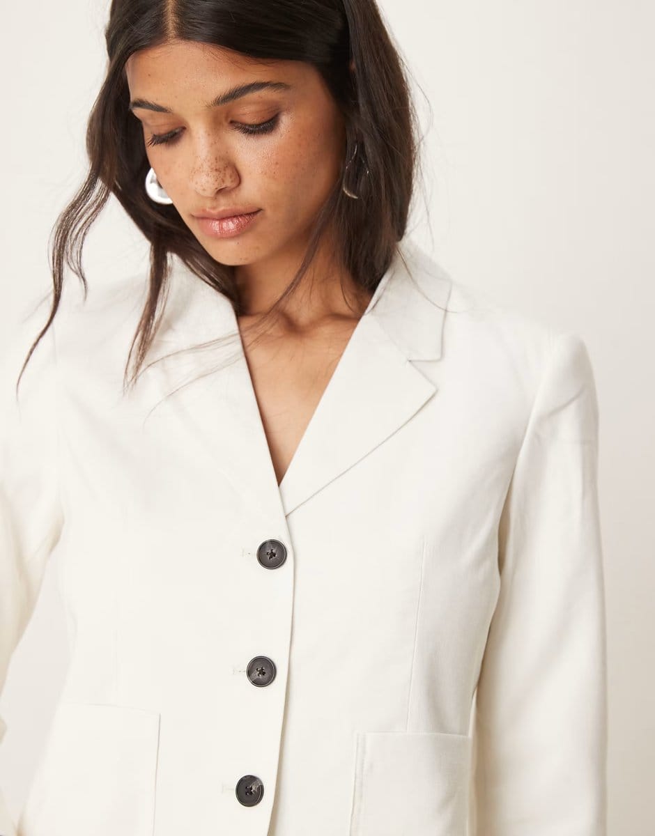 ASOS AWARE tailored blazer co-ord in white - 4