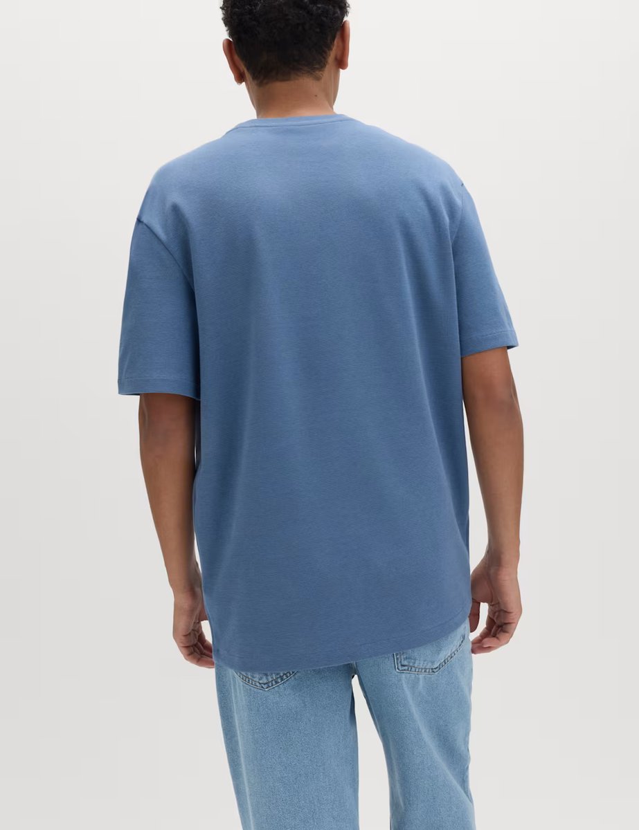 Marks & Spencer M&S Cotton Rich Ultimate Performance Striped T-Shirt Blue Mix - 3