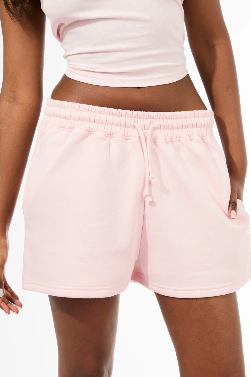 Kaiia Kaiia Studio Embossed Script Logo Oversized Shorts Strawberry Pink - 4