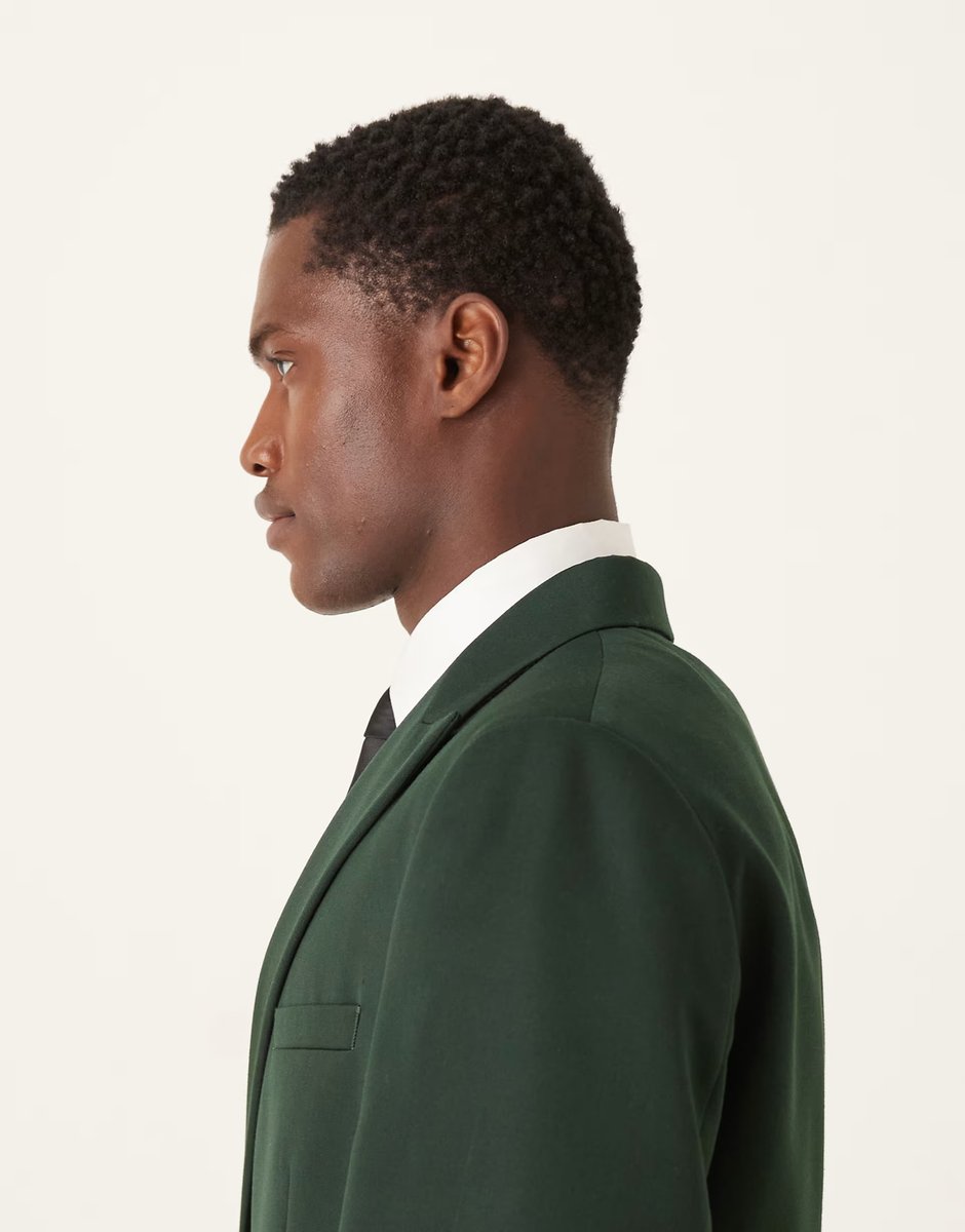 ASOS ASOS DESIGN slim suit jacket with wrap detail in dark green - 4