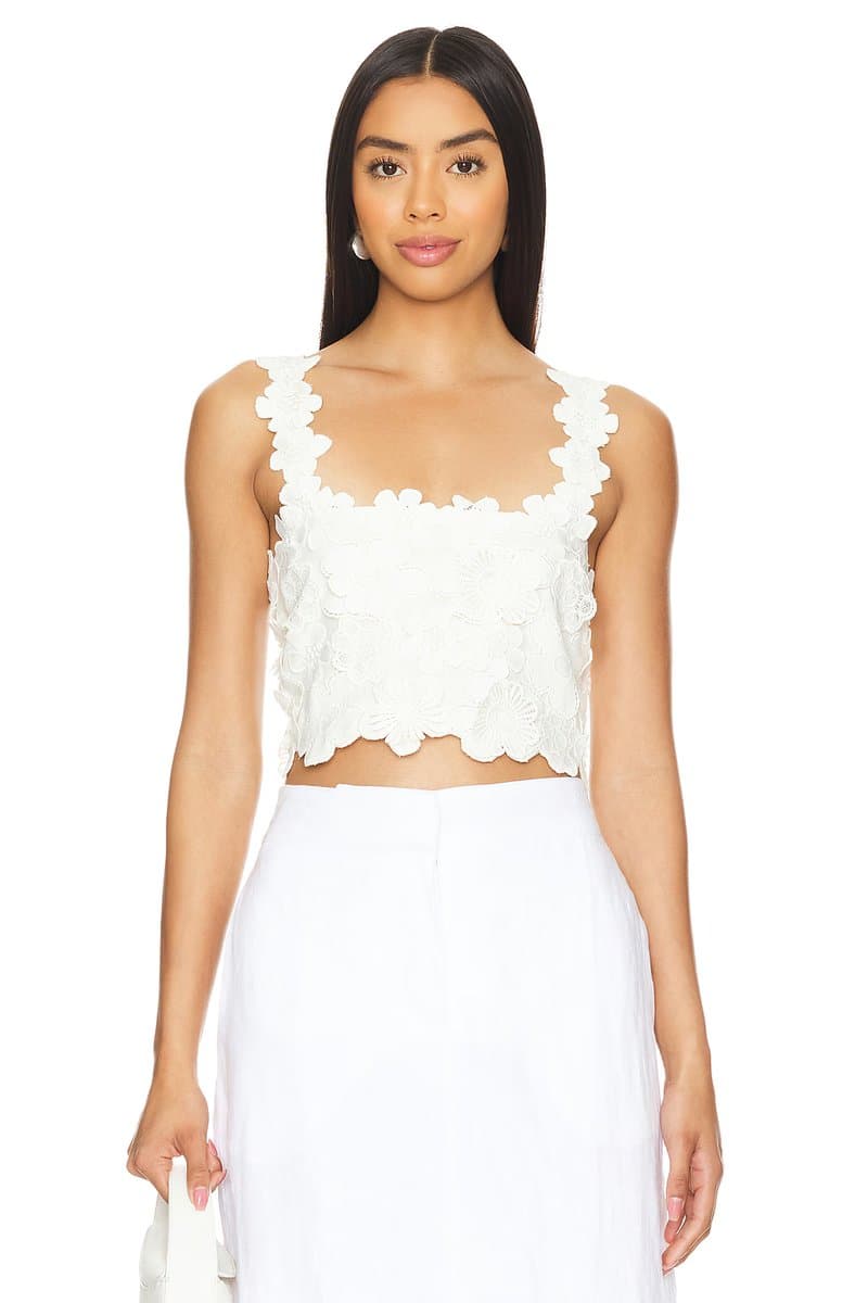revolve Revolve Kimmy Top with Embellished Detail in Ivory