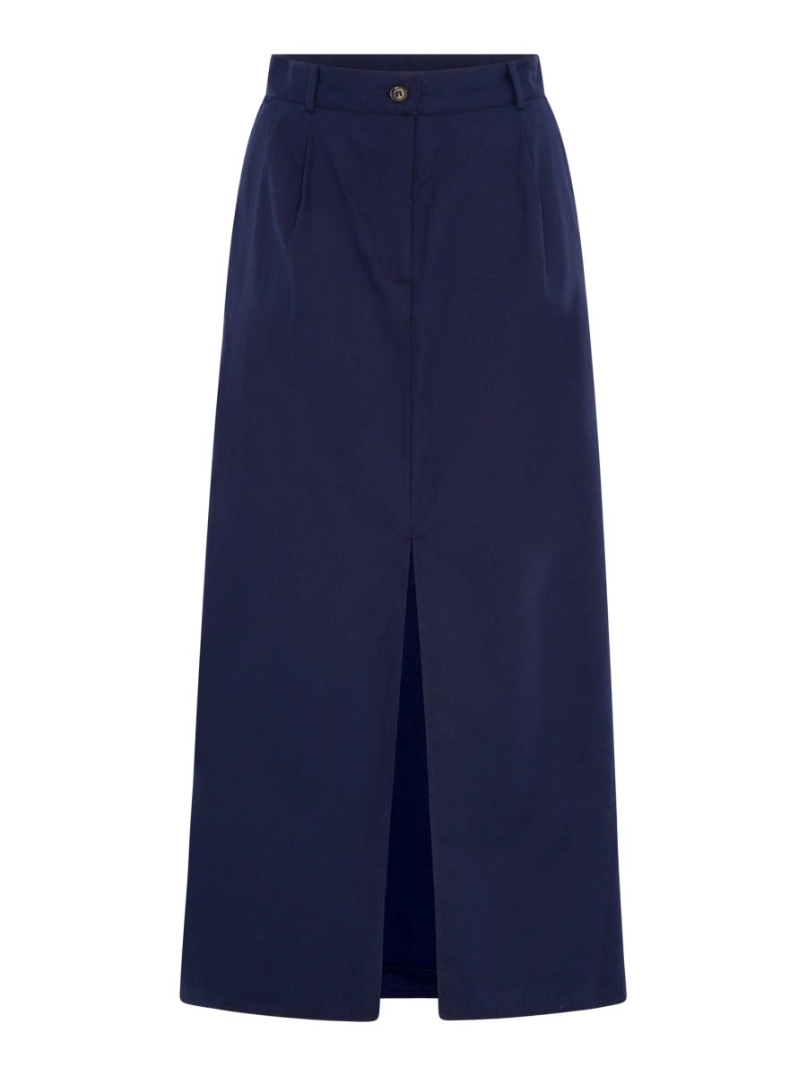OMNES Olive A Line Midi Skirt in Navy - 4