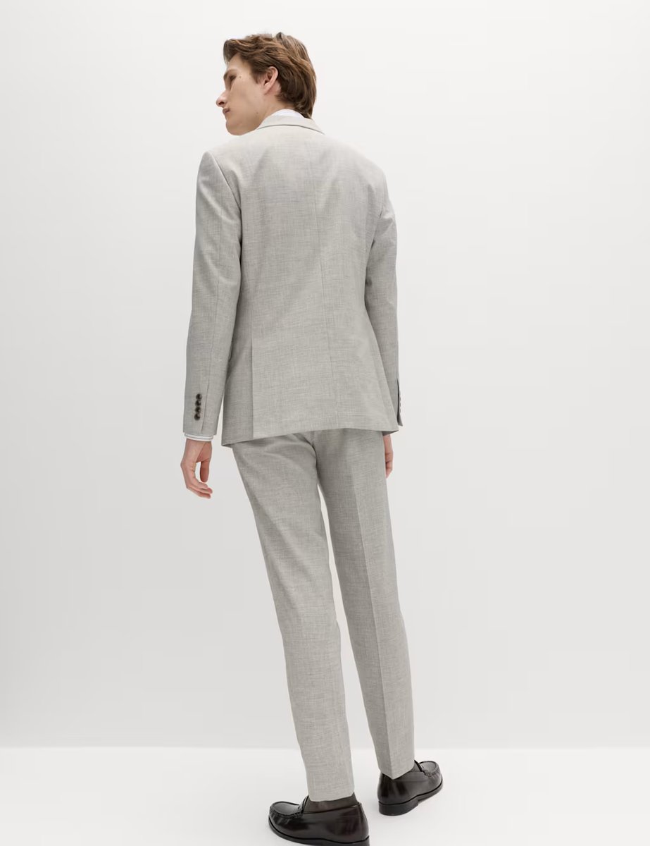 Marks & Spencer M&S Slim Fit Textured Twill Stretch Suit Jacket Neutral - 4