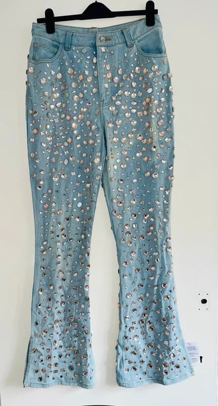 ASOS Embellished rhinestone crystal gem jewel raindrop diamanté all over jeans