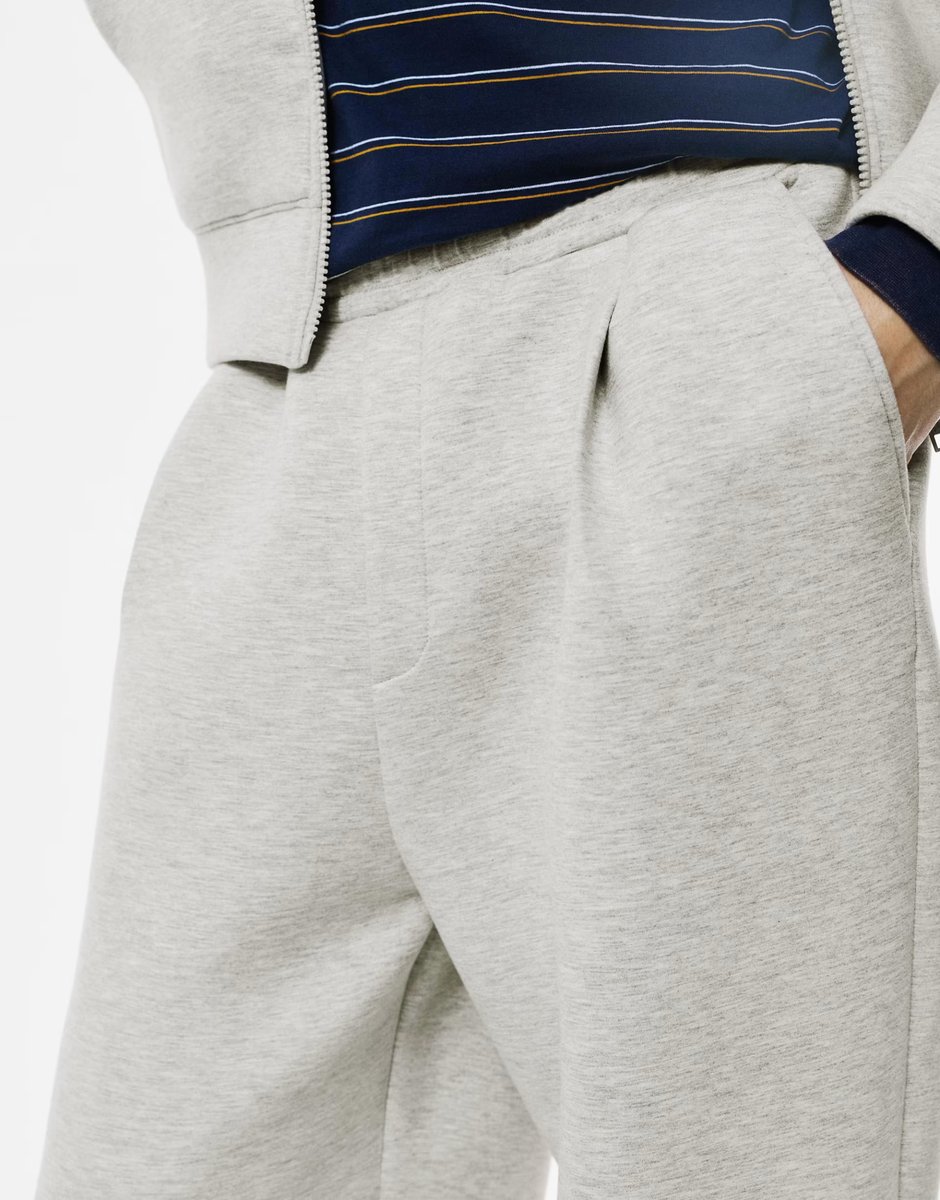 ASOS Pull&Bear Balloon fit tracksuit bottoms in grey marl - 2