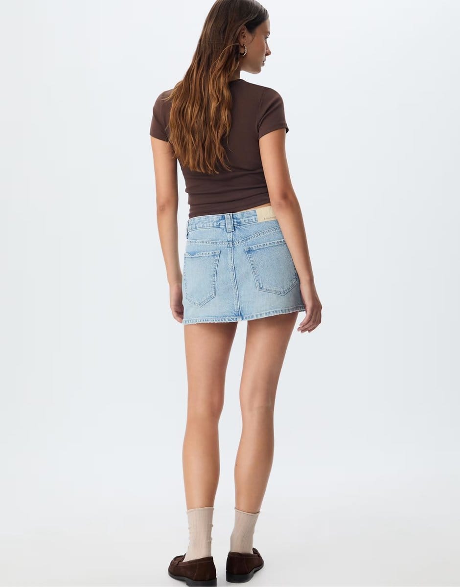 ASOS Stradivarius D62 denim skort in blue denim - 4