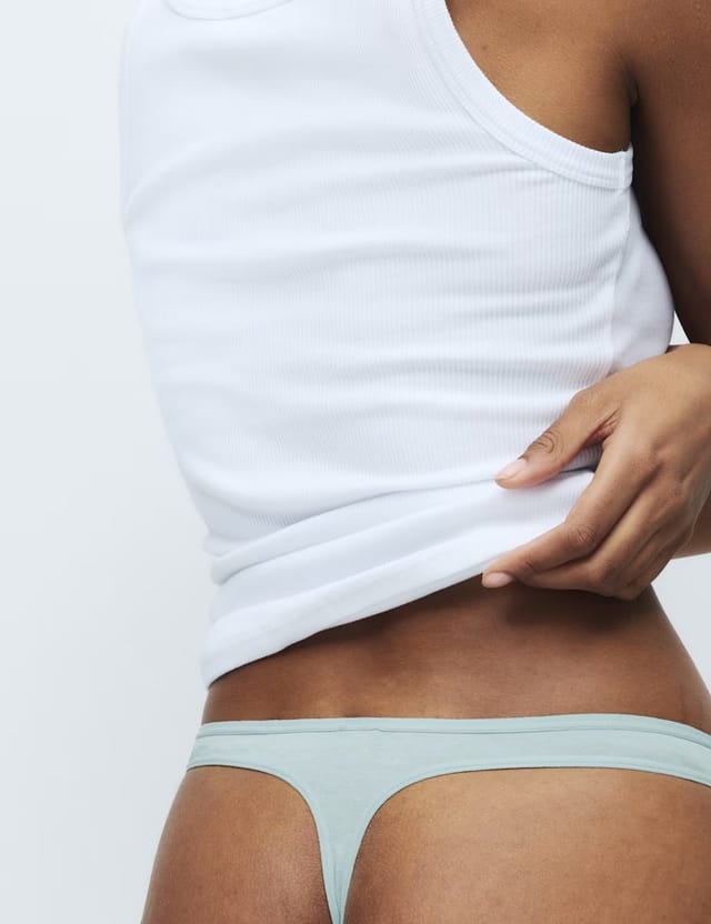 Marks & Spencer M&S 7 Pack Pure Cotton Thongs Cream Mix - 3