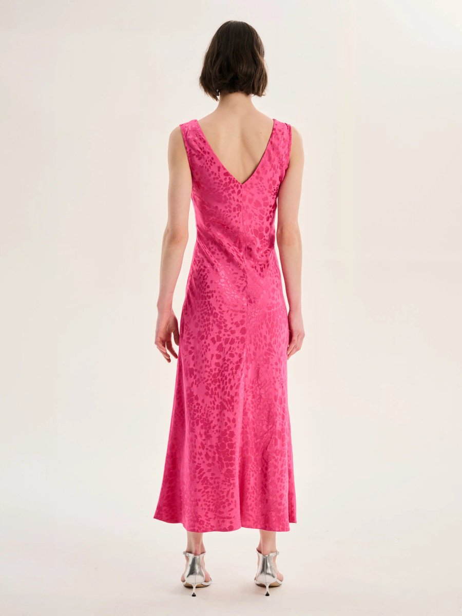 OMNES Iris Maxi Dress in Cerise Pink - 3
