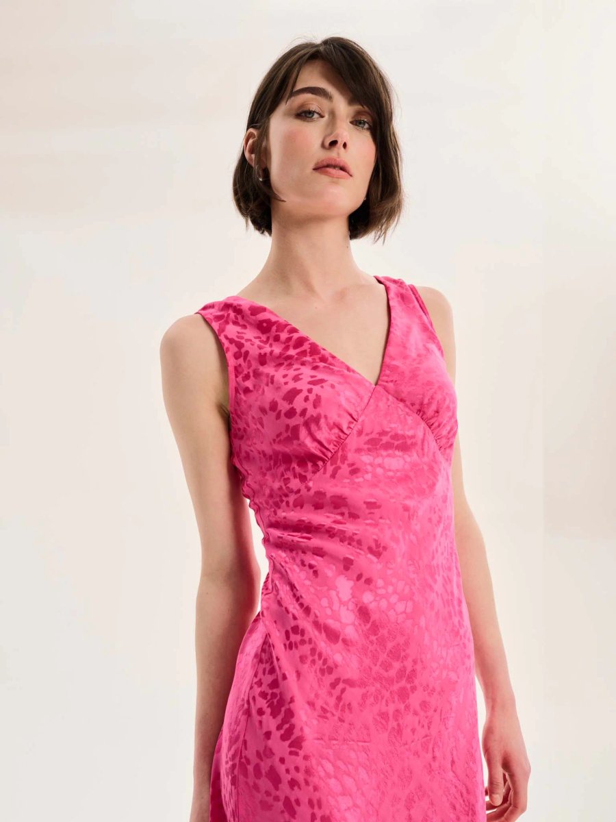 OMNES Iris Maxi Dress in Cerise Pink - 4