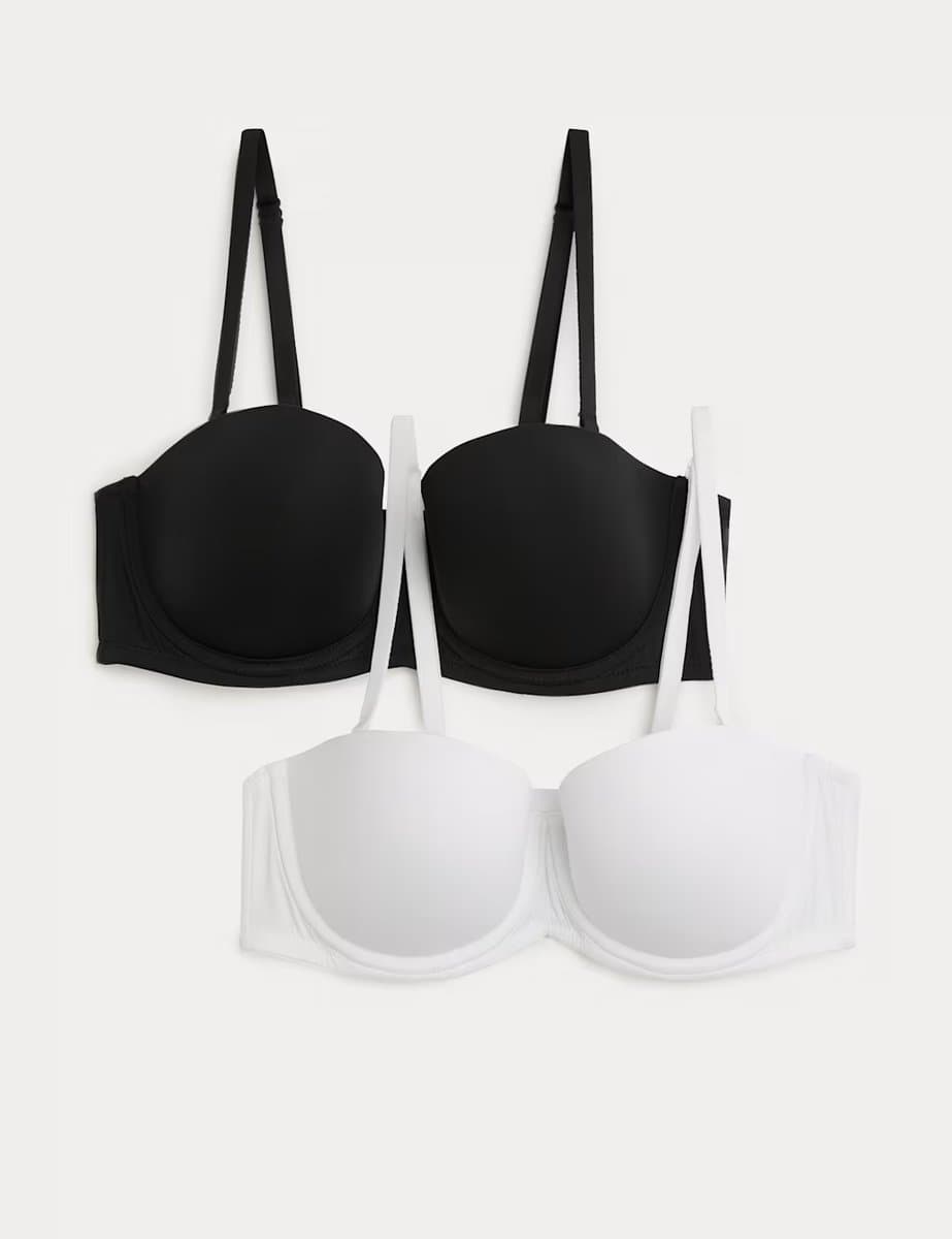 Marks & Spencer M&S 2 Pack Wired Strapless Bras (A-E) White Mix