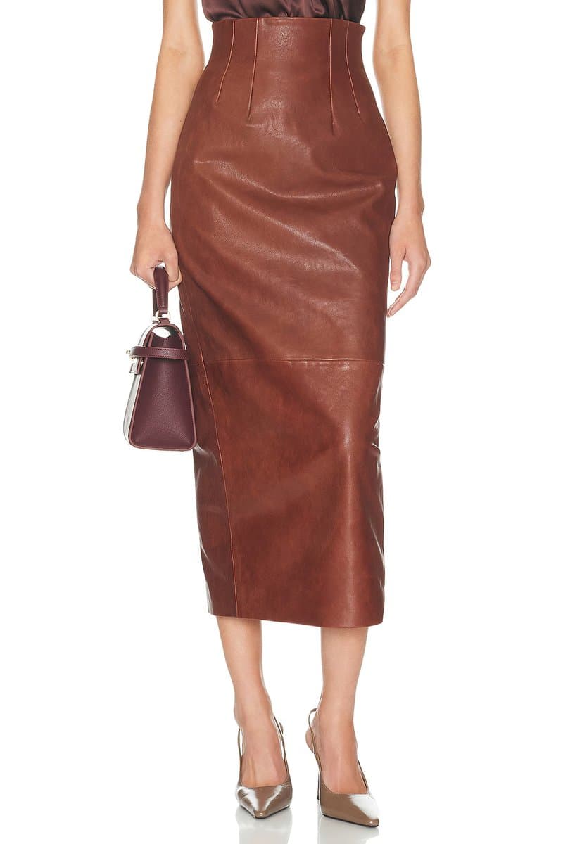 revolve The Svelte Leather Midi Skirt