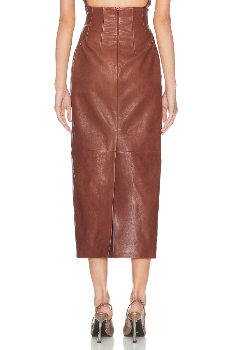 revolve The Svelte Leather Midi Skirt - 4