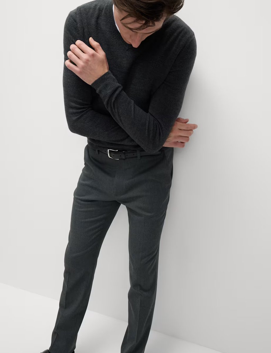 Marks & Spencer M&S Skinny Fit Smart Stretch Trousers Charcoal - 2