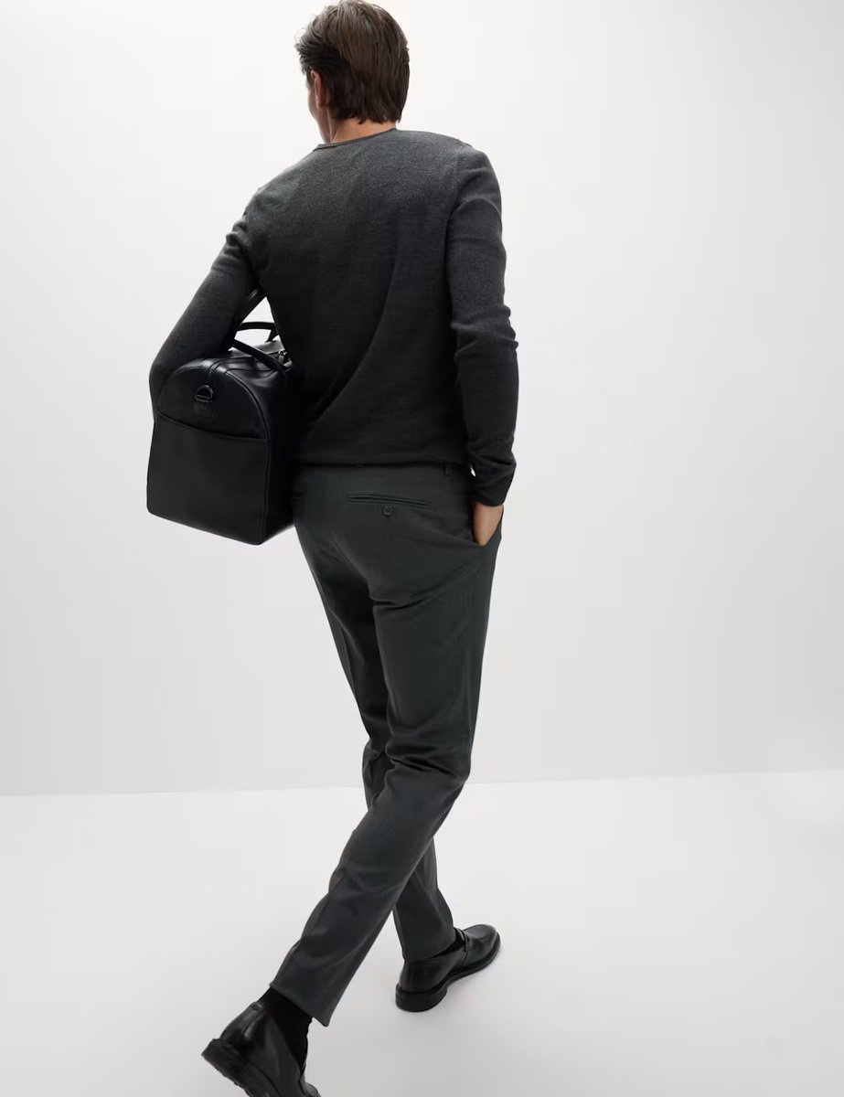 Marks & Spencer M&S Skinny Fit Smart Stretch Trousers Charcoal - 4