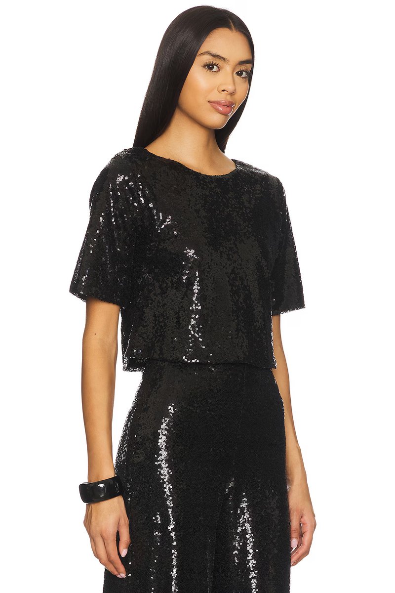 revolve Sequin Short Sleeve Top - 2