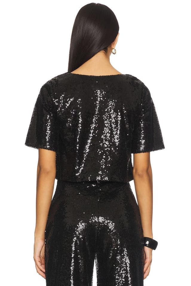 revolve Sequin Short Sleeve Top - 3