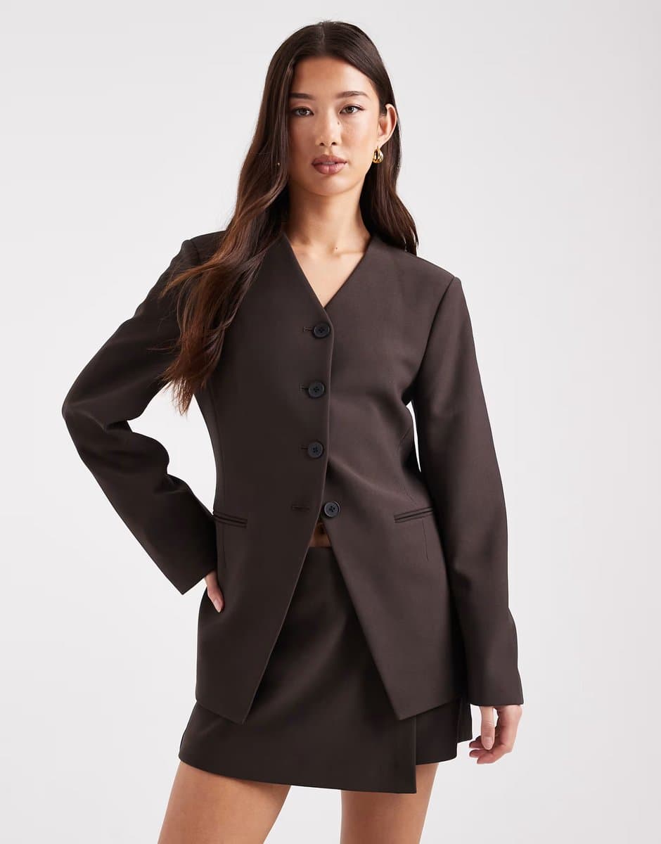 ASOS ONLY structured blazer co-ord in brown