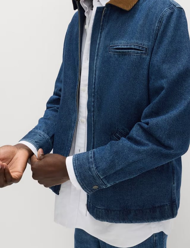Marks & Spencer M&S Denim Harrington Jacket Mid Blue - 2