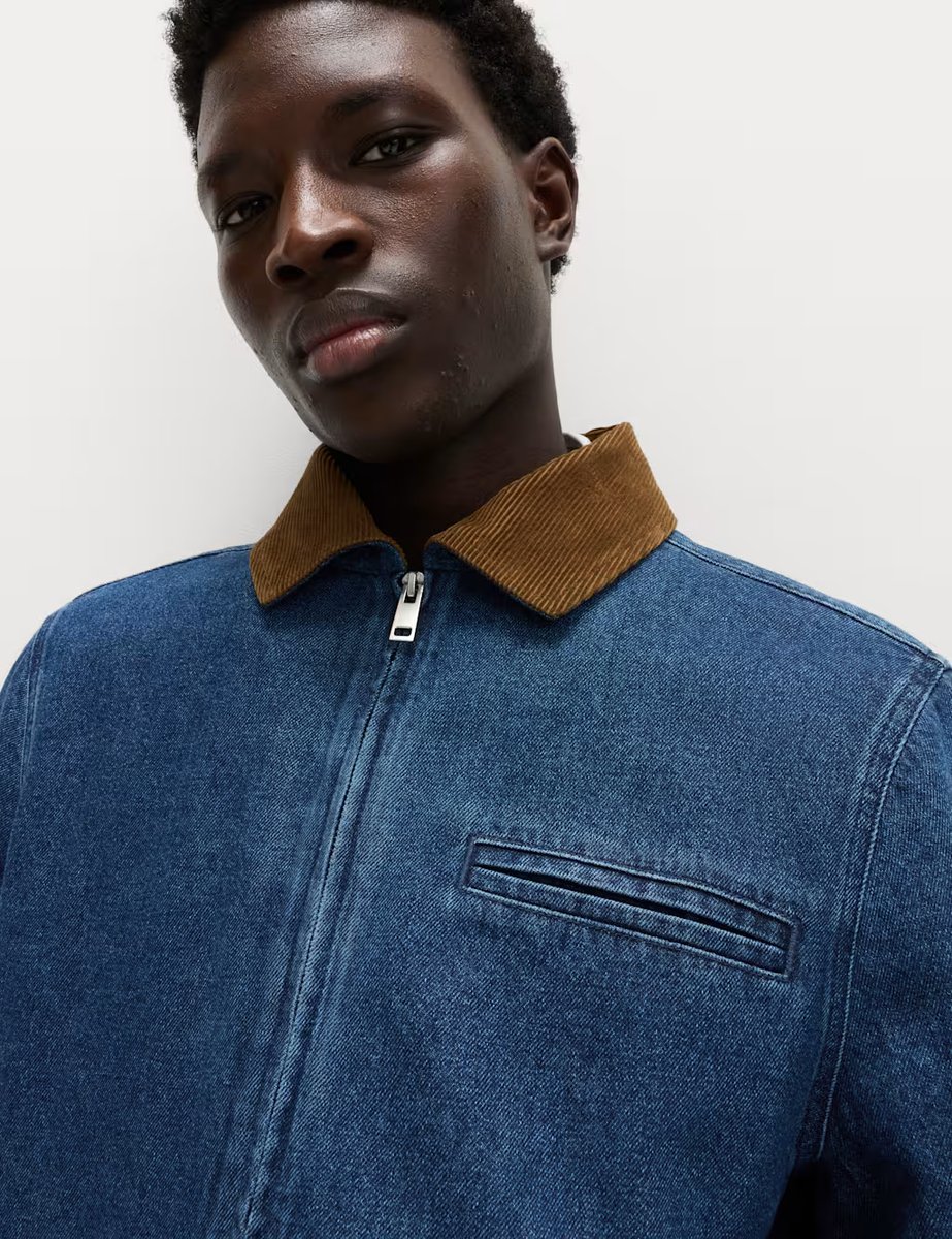 Marks & Spencer M&S Denim Harrington Jacket Mid Blue - 3