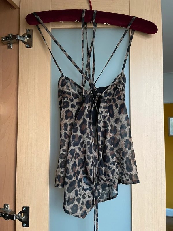 ASOS Asos Luxe Strappy Leopard Print Top - 3