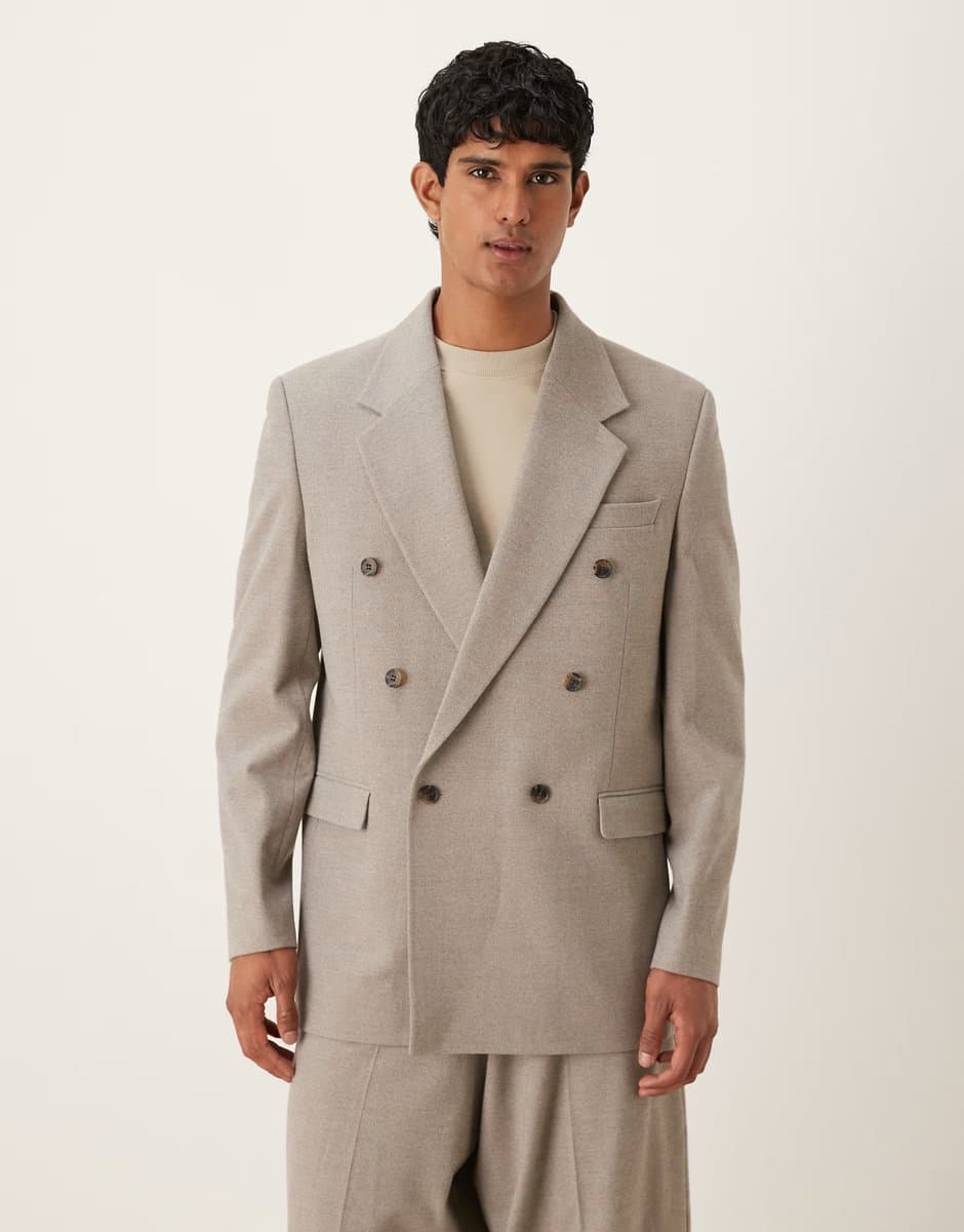 ASOS ASOS DESIGN relaxed suit jacket in grey brushed marl