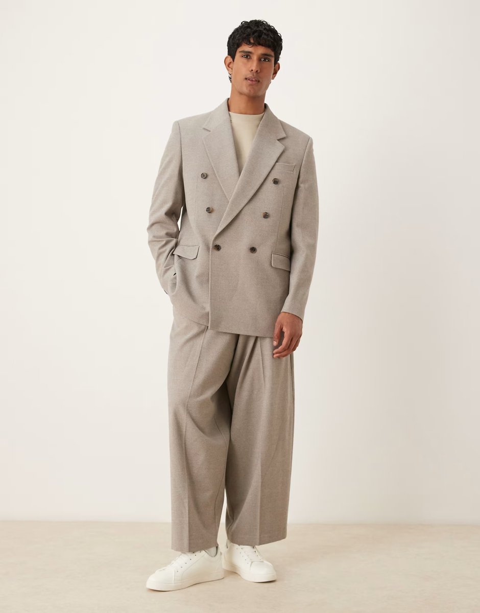 ASOS ASOS DESIGN relaxed suit jacket in grey brushed marl - 2