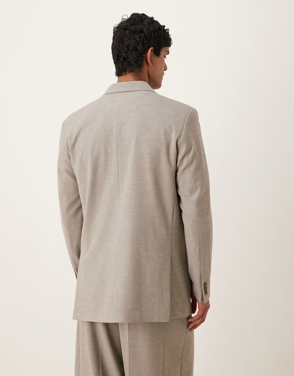 ASOS ASOS DESIGN relaxed suit jacket in grey brushed marl - 3