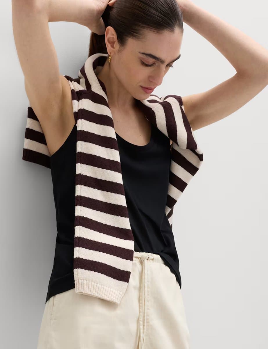 Marks & Spencer M&S 4 Pack Cotton Rich Ribbed Vest Tops Multi