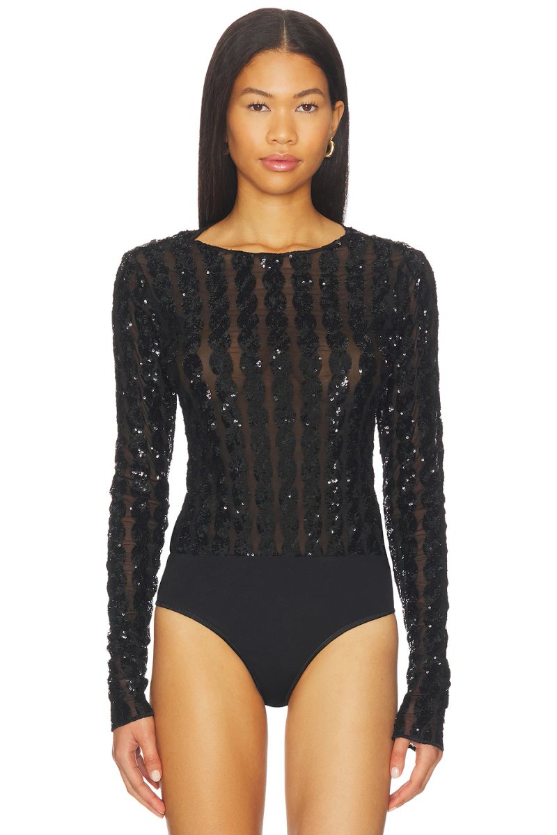revolve Cable Sequin Mesh Bodysuit - 2