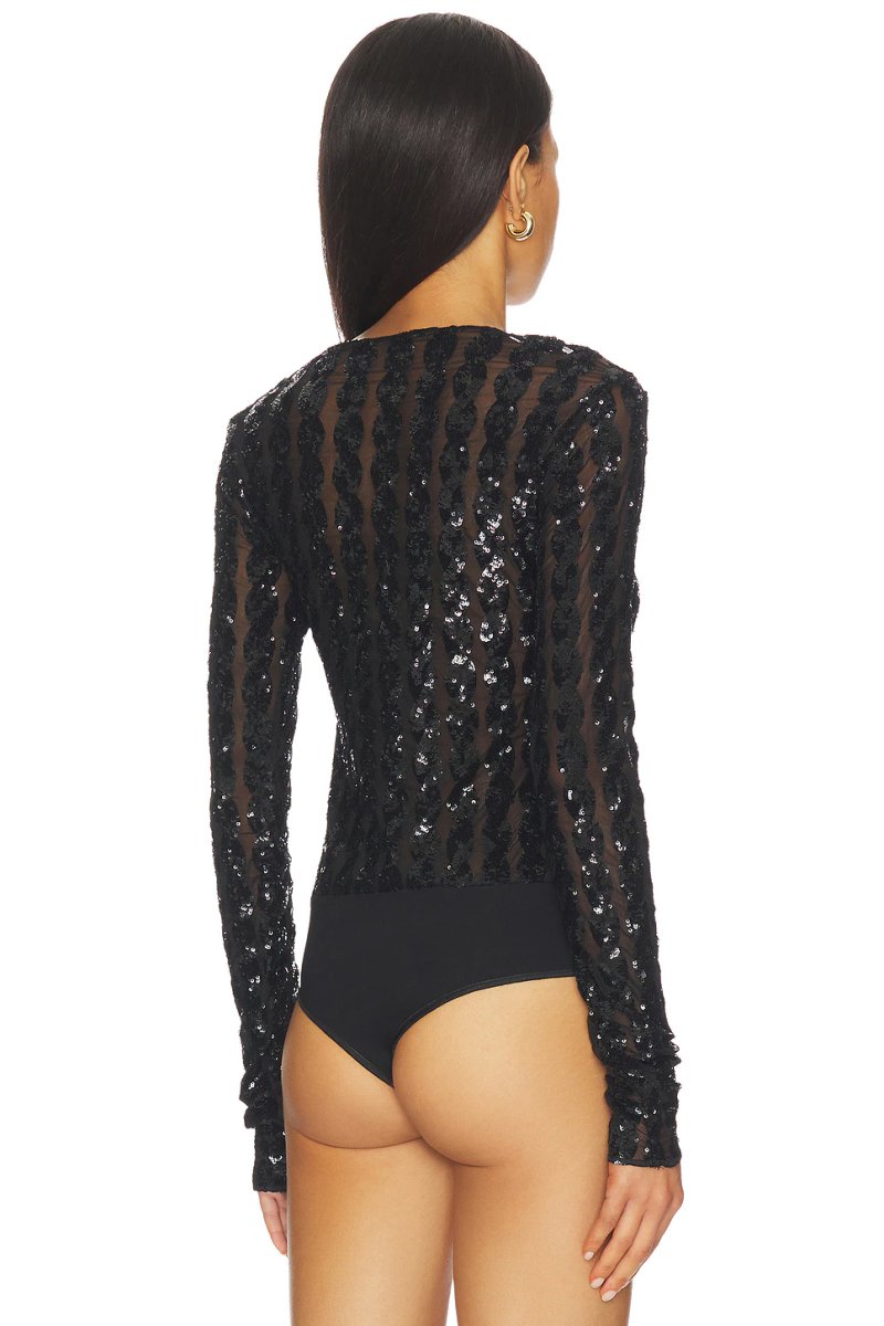 revolve Cable Sequin Mesh Bodysuit - 4