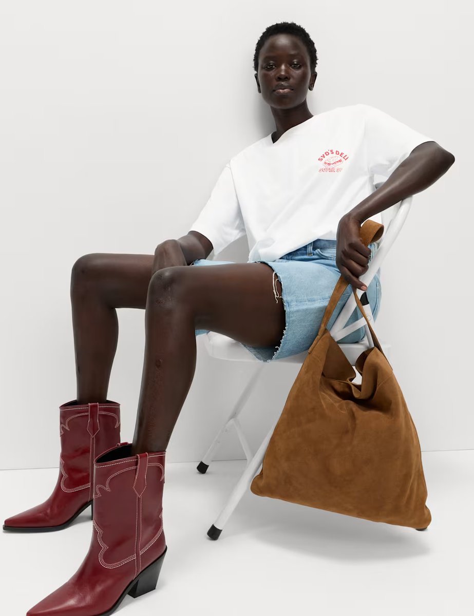 Marks & Spencer M&S Pure Cotton Slogan Oversized T-Shirt Red Mix - 3