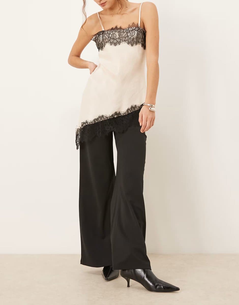 ASOS Gina Tricot low waist trousers in black