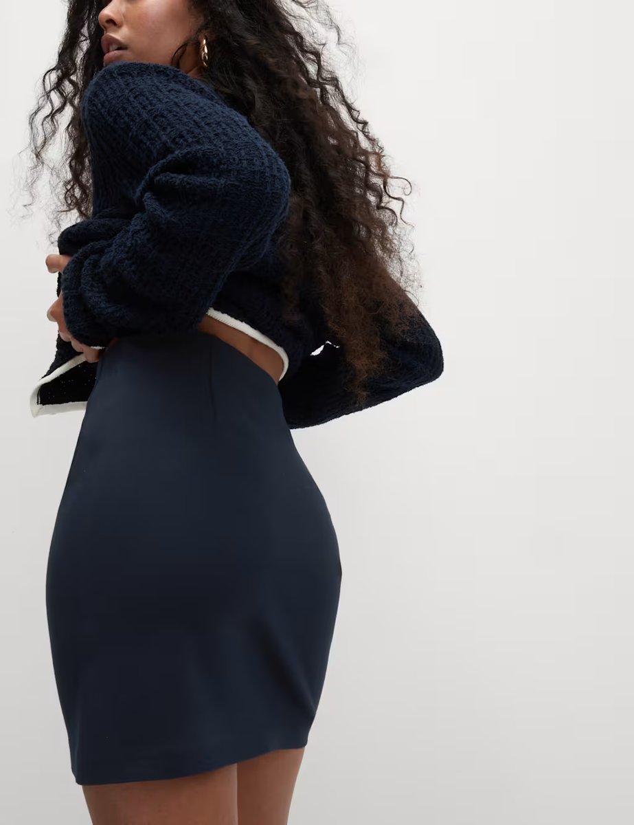 Marks & Spencer M&S Jersey Mini A-Line Skirt Dark Navy - 2