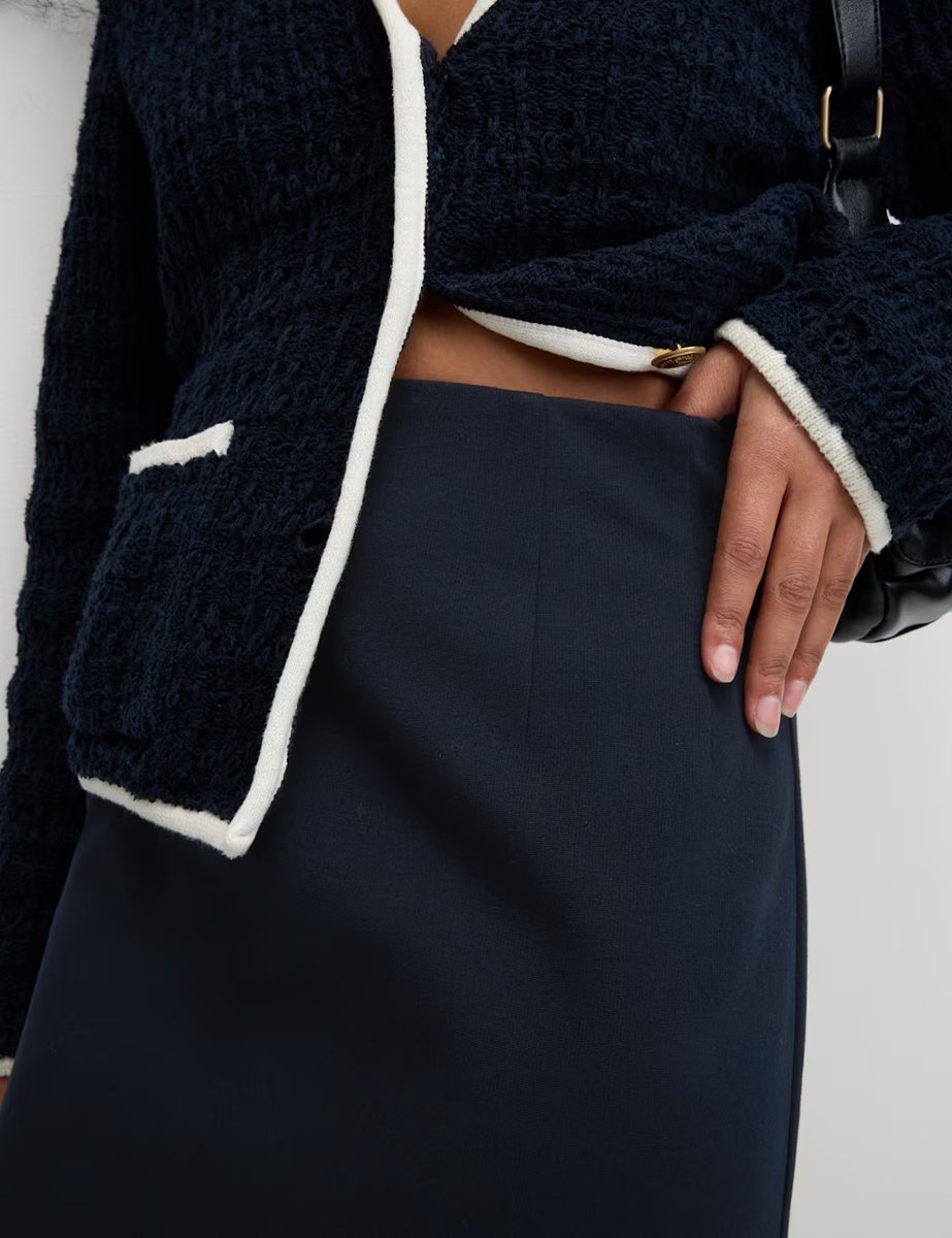 Marks & Spencer M&S Jersey Mini A-Line Skirt Dark Navy - 4