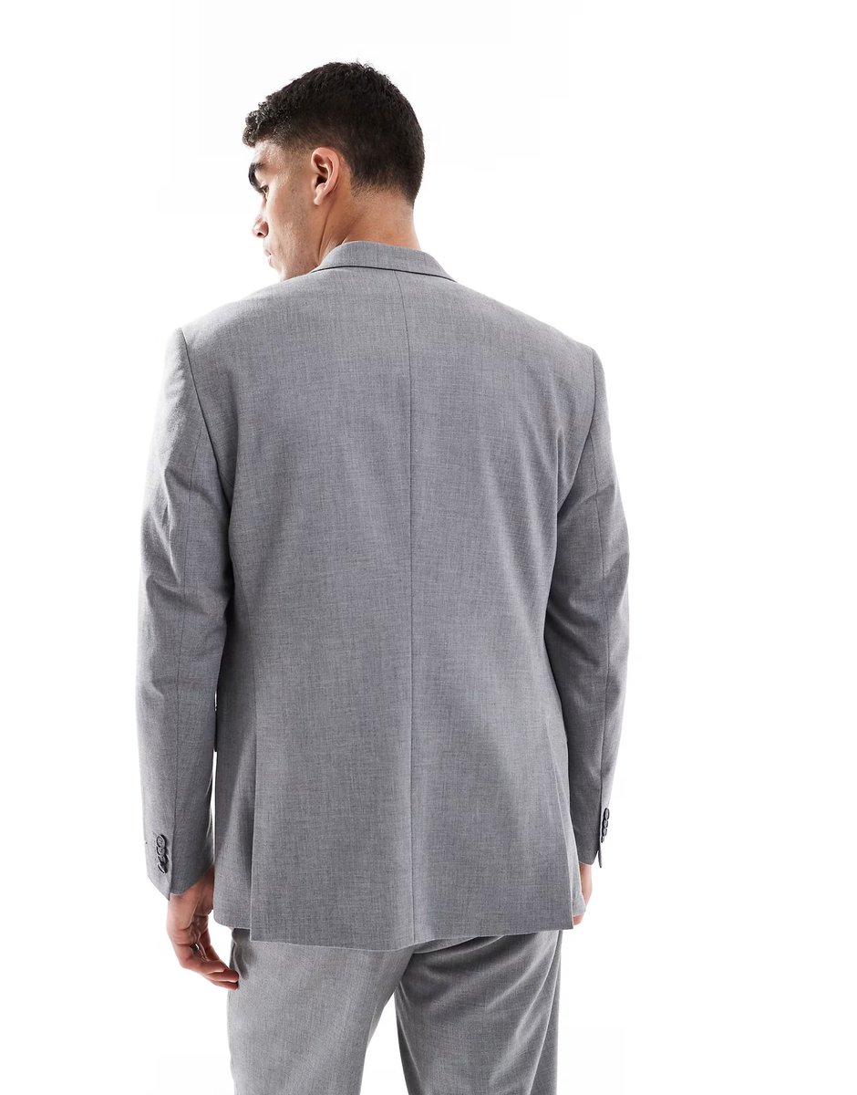 ASOS Jack & Jones regular fit wool blend suit jacket in grey - 2