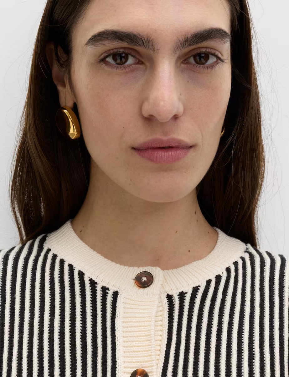 Marks & Spencer M&S Cotton Rich Textured Cropped Cardigan Black Mix - 2