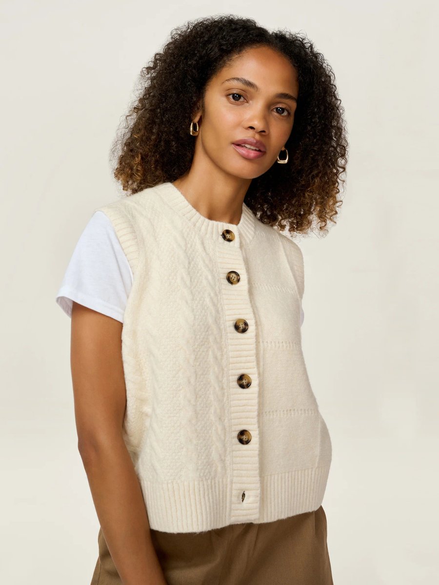 OMNES Matilda Vest in Cream - 4