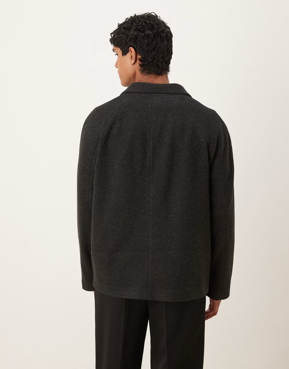 ASOS ASOS DESIGN wool look boxy blazer in dark grey - 3