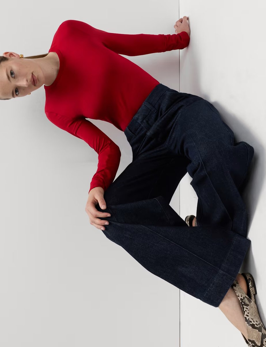 Marks & Spencer M&S Premium High Rise Denim Trousers Indigo Mix - 3