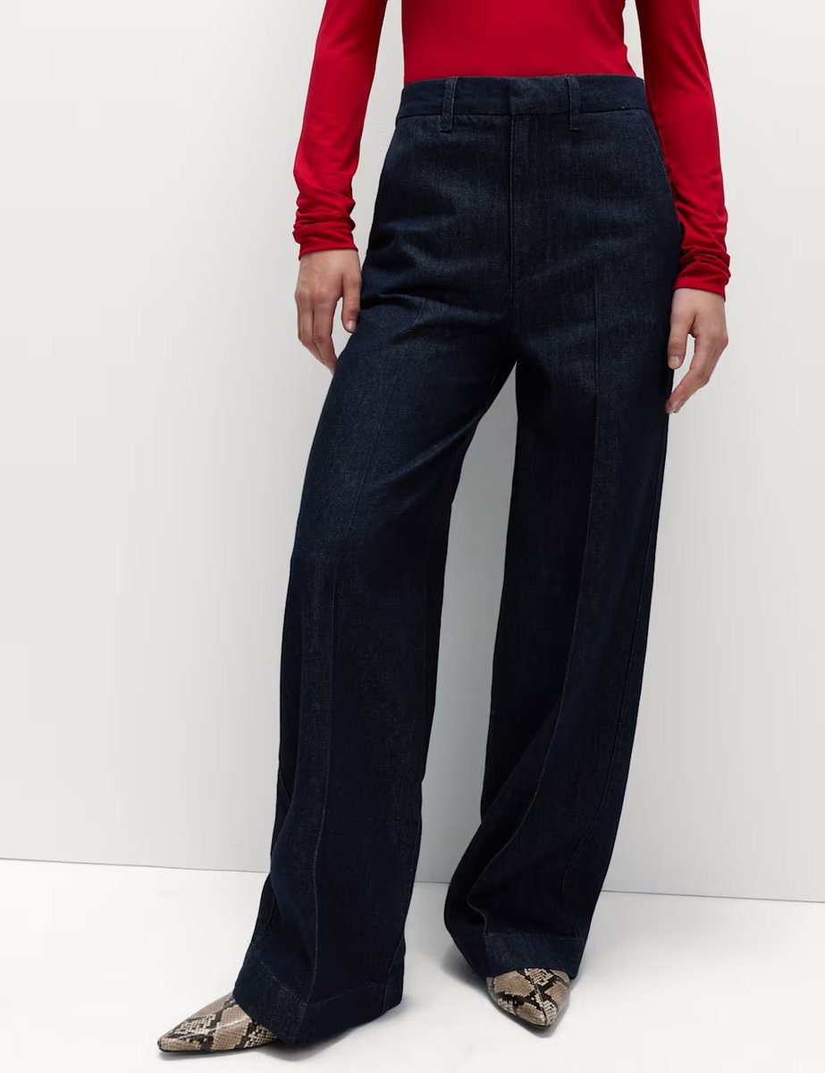 Marks & Spencer M&S Premium High Rise Denim Trousers Indigo Mix - 4