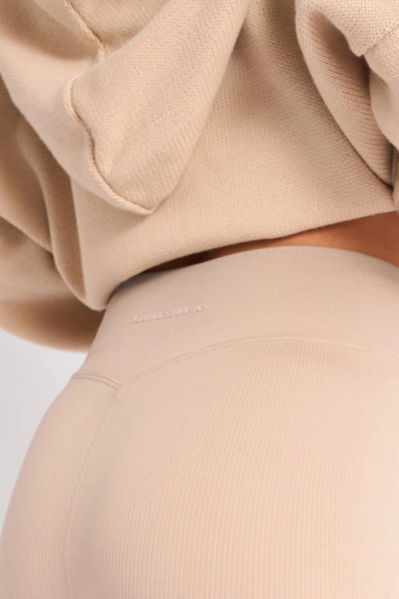 Kaiia Kaiia Premium Ribbed Legging Stone - 2