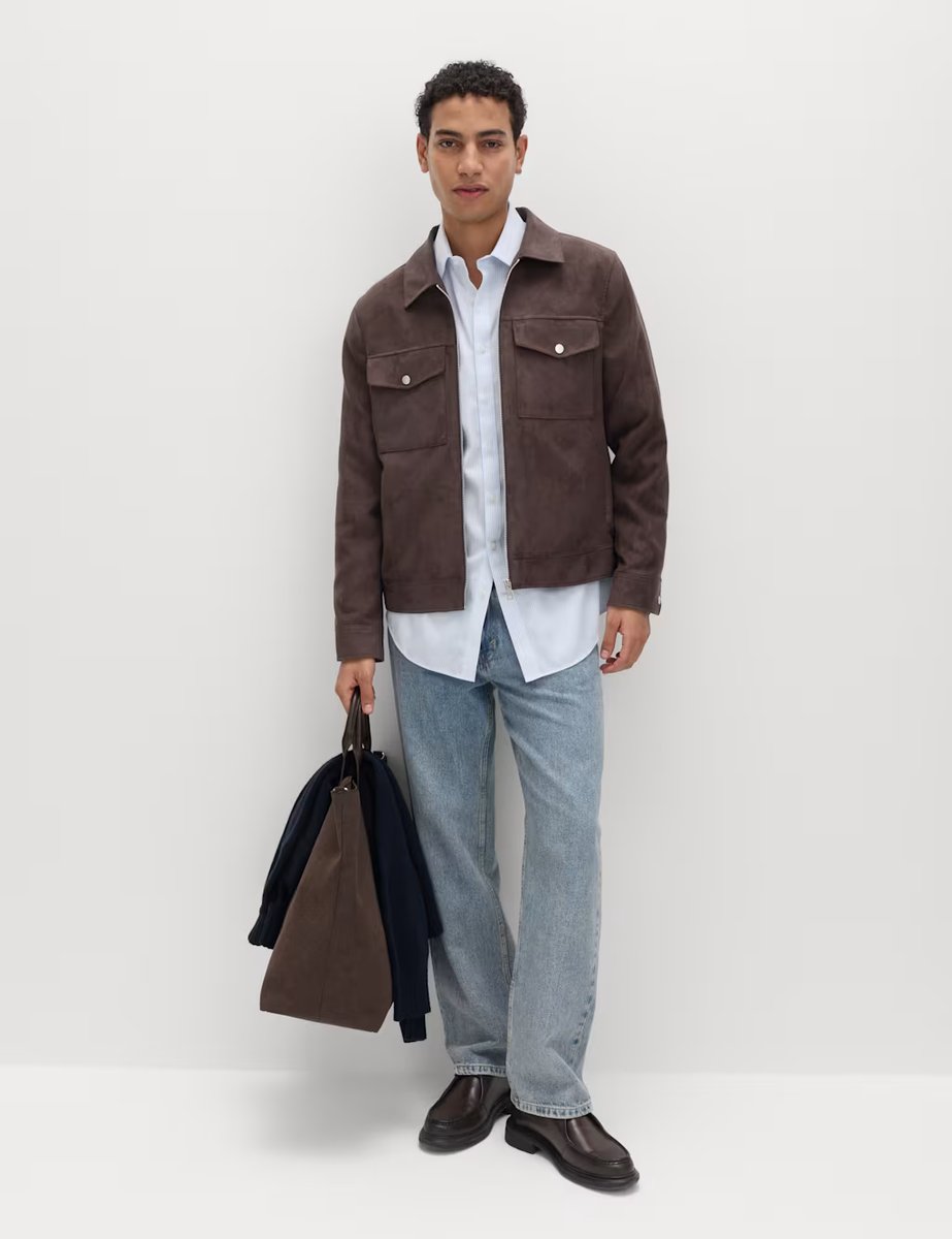 Marks & Spencer M&S Faux Suede Trucker Bitter Chocolate - 3