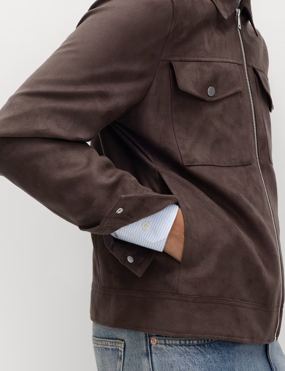 Marks & Spencer M&S Faux Suede Trucker Bitter Chocolate - 4