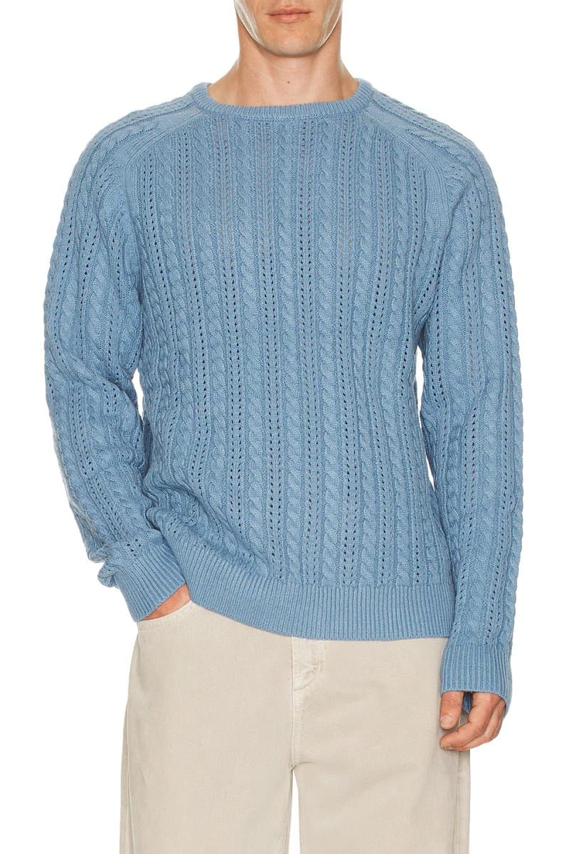 revolve Doheny Pointelle Crew Knit Sweater