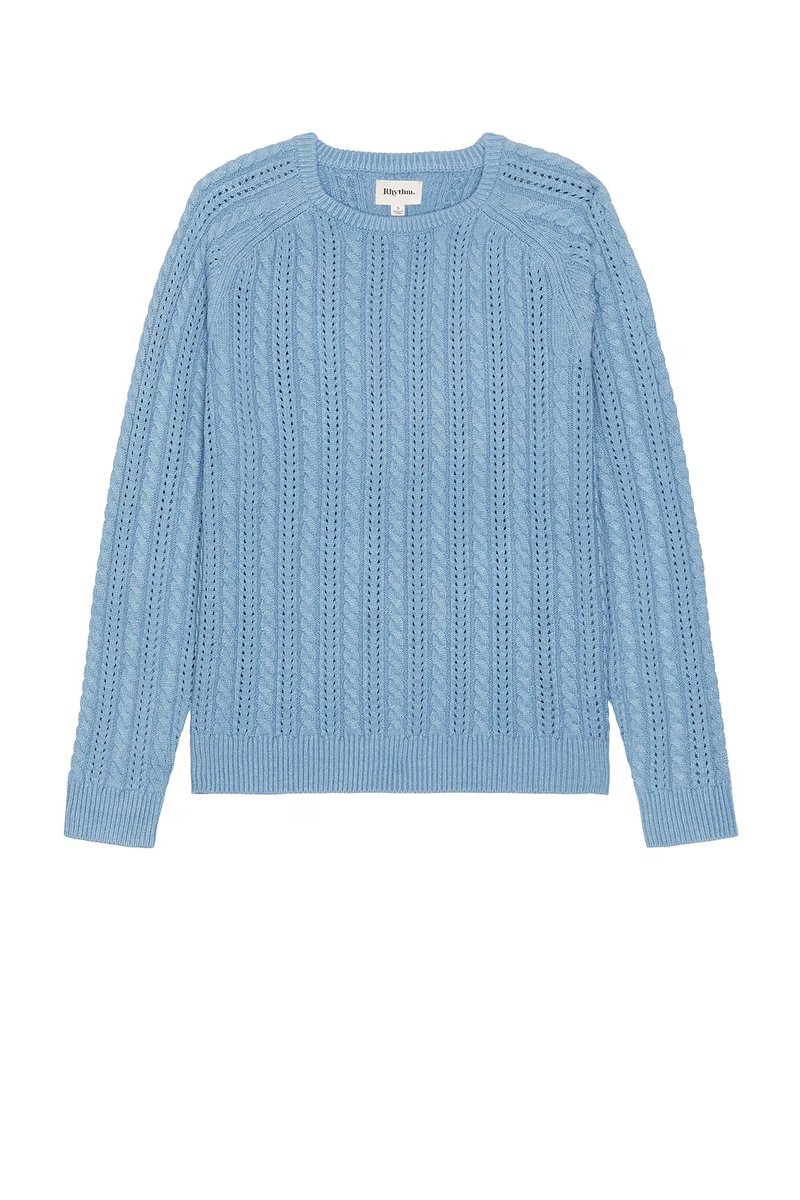 revolve Doheny Pointelle Crew Knit Sweater - 4