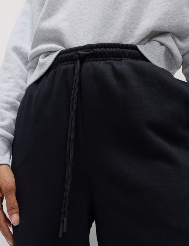 Marks & Spencer M&S Cotton Rich Drawstring Wide Leg Joggers Black - 3