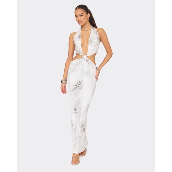 EGO PLUNGE CUT OUT MAXI DRESS IN MULTI, Women's Size UK 6 - 2