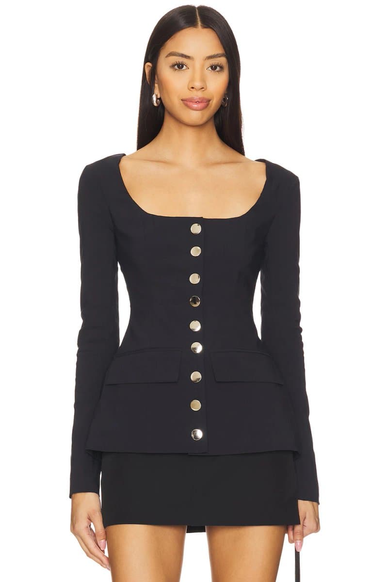 revolve Boatneck Peplum Blazer
