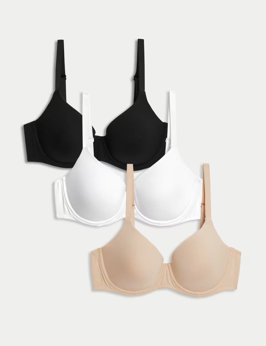 Marks & Spencer M&S 3pk Wired Full Cup T-Shirt Bras A-E Opaline Mix - 1